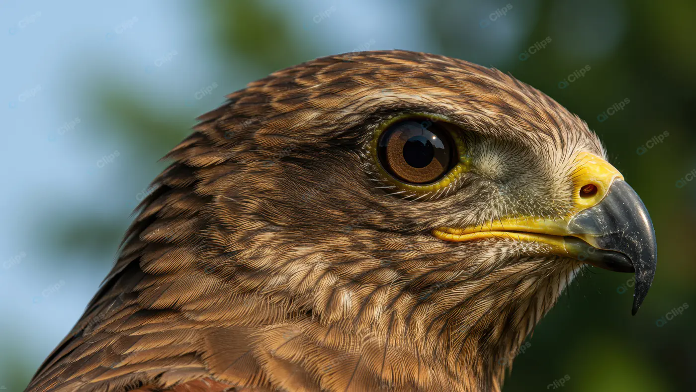 Extreme Close-Up of Indian Eagle’s Face with Sharp Beak and Intense Eyes