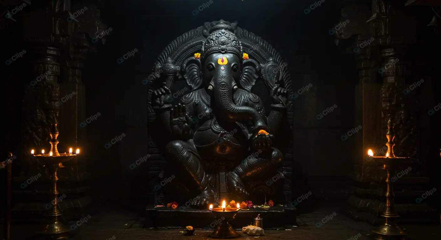 Illuminated Ganesha Shrine