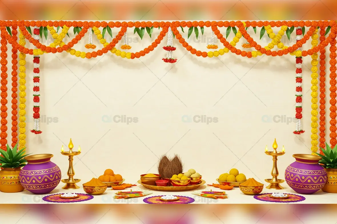 Indian Festive Pooja Decoration Background