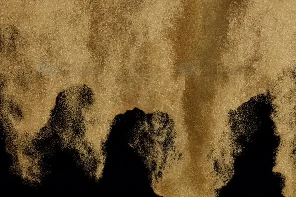 Golden Sand Flow Animation on Black Background