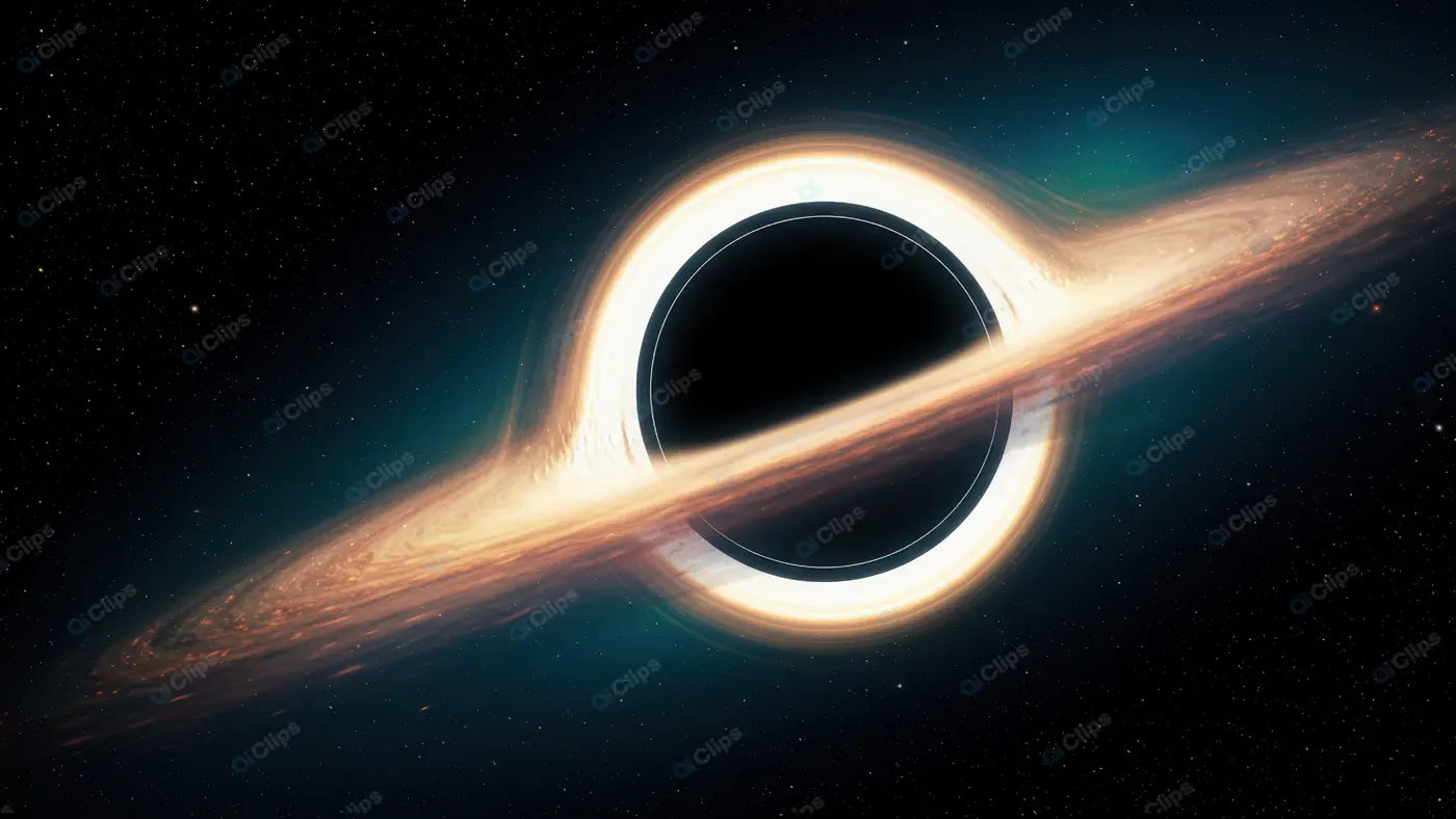 Cinematic Black Hole with Accretion Disk and Light Distortion in Deep Space