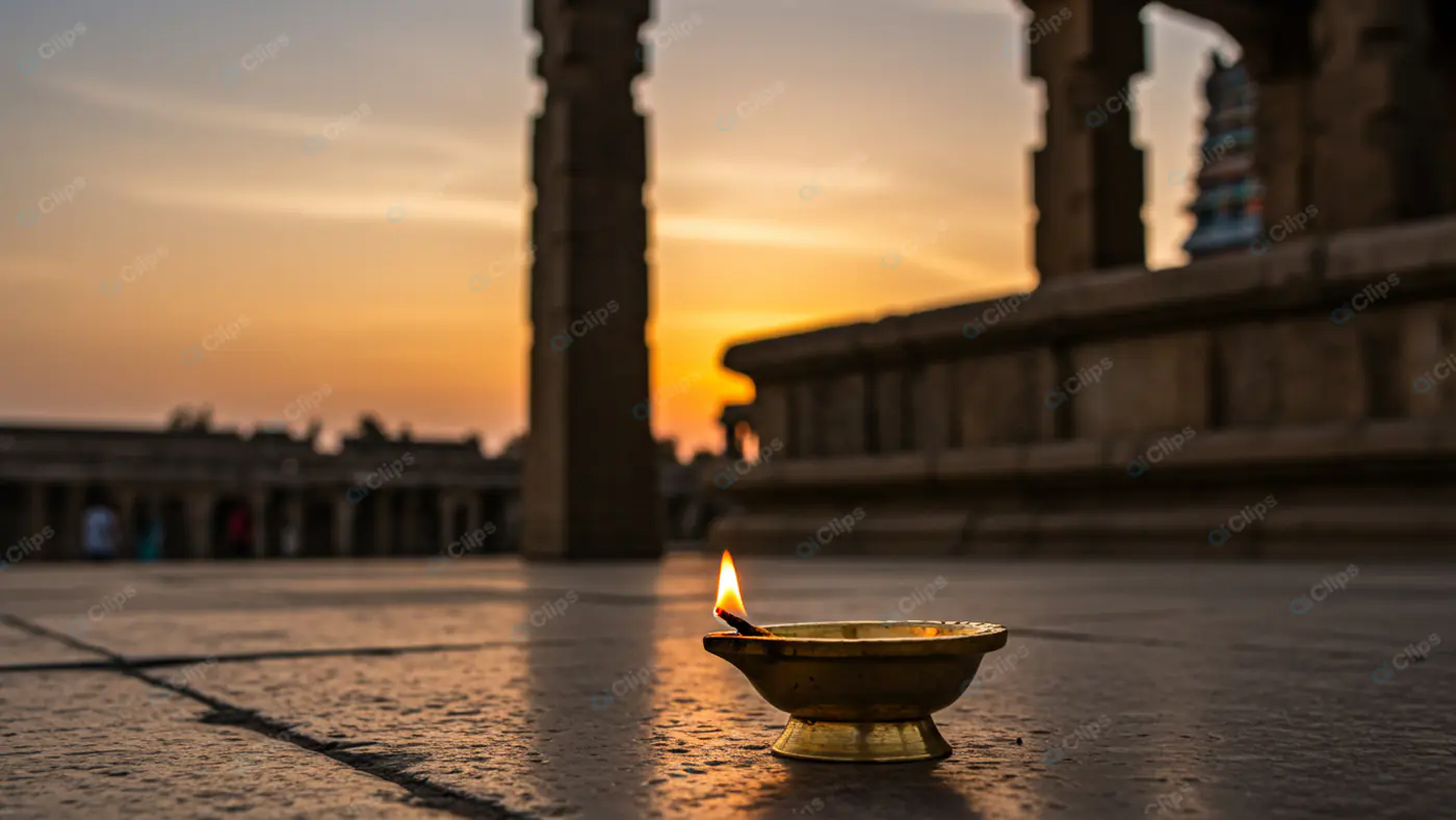 Sacred Flame at Temple Sunset