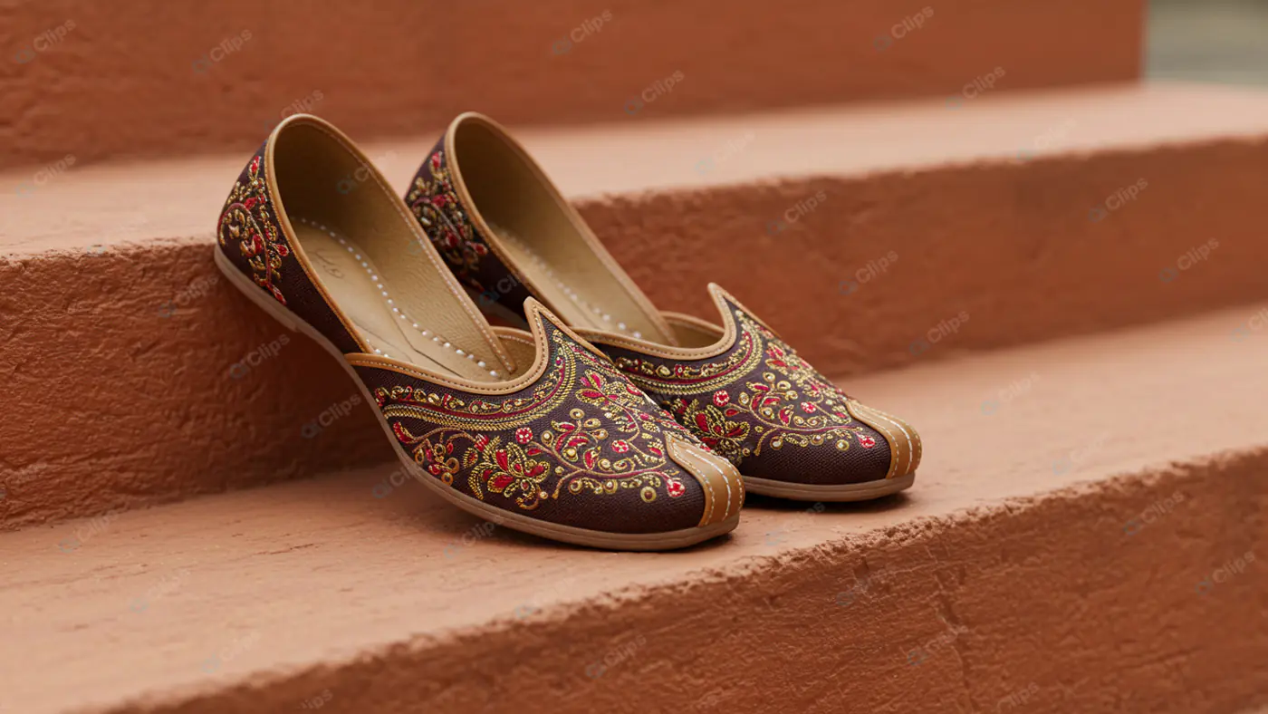 Embroidered Indian Mojari Shoes