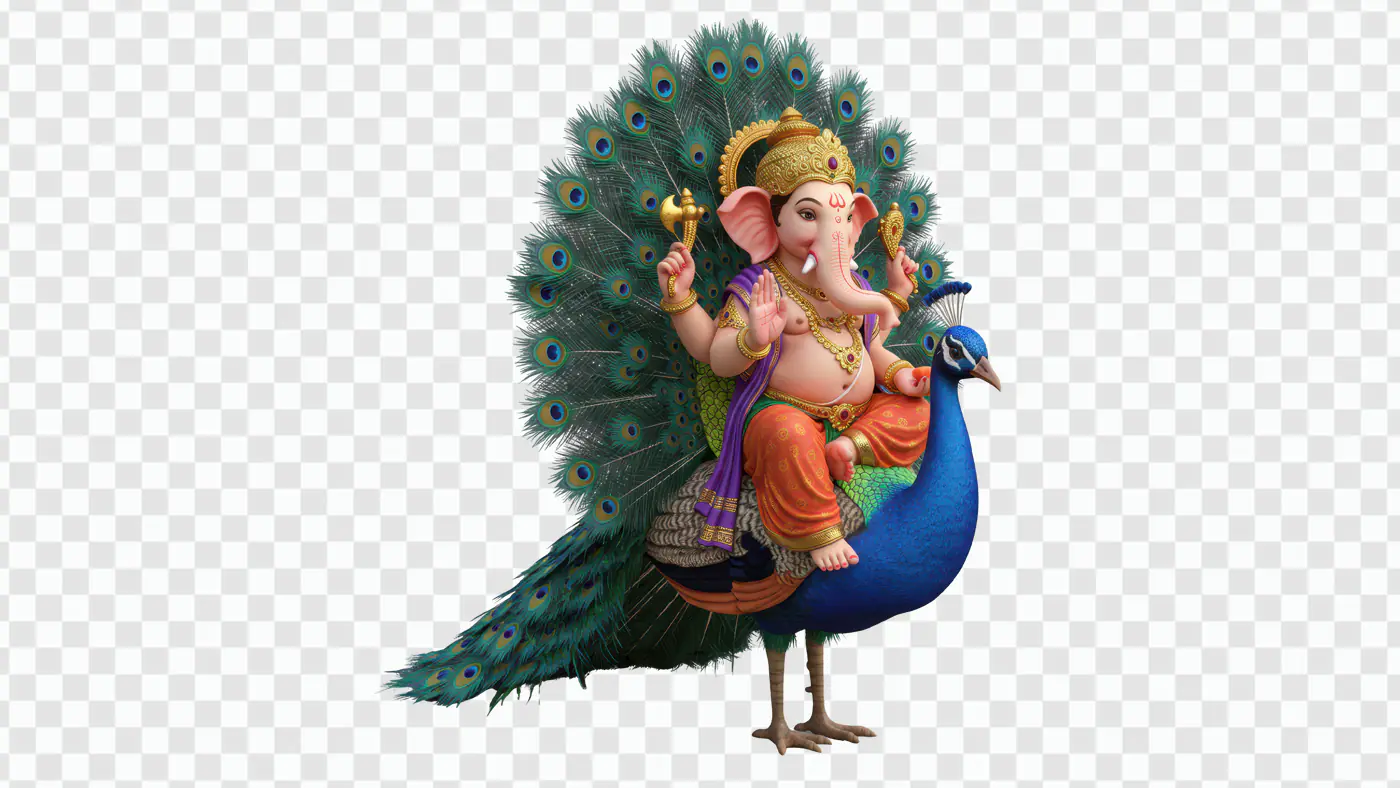 Ganesha Riding Majestic Peacock