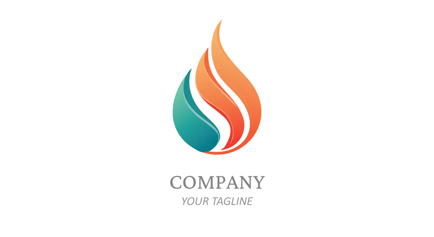 Modern Fire and Water Gradient Logo Design for Corporate Branding