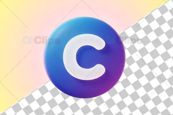 3D Gradient Circular "C" Icon