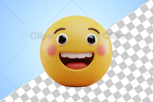 Cheerful Emoji 3D Model