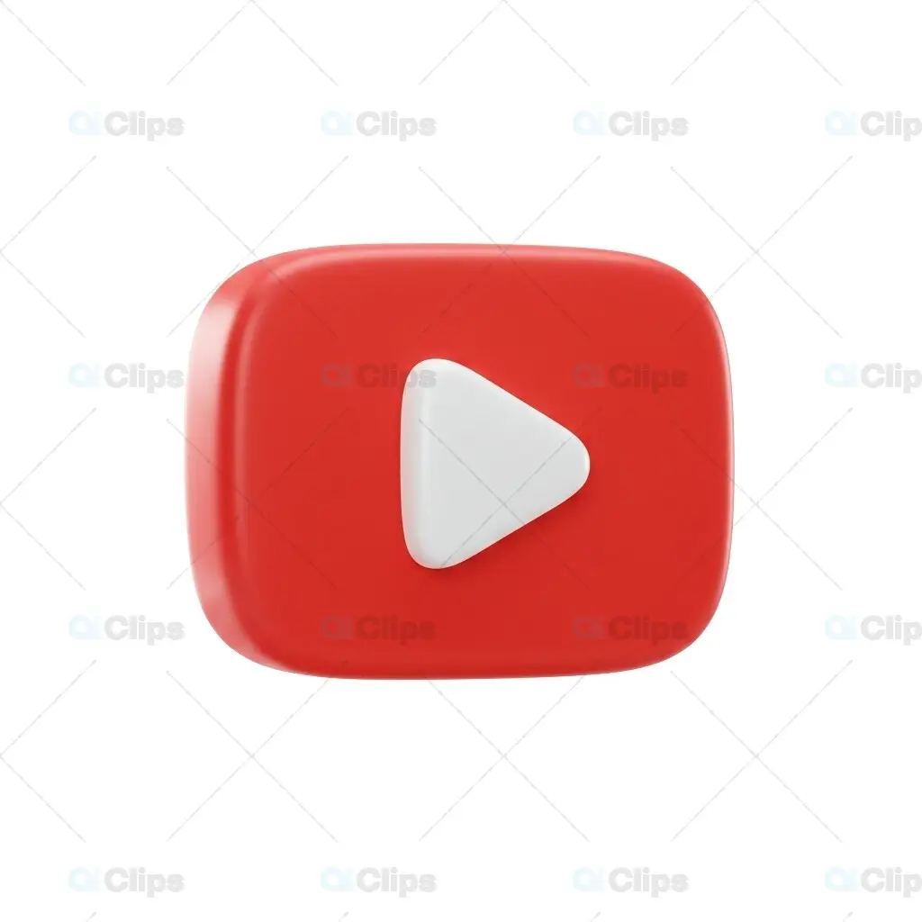 3D Play Button Icon