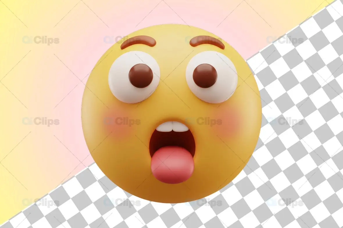 Exhausted Tongue-Out 3D Emoji