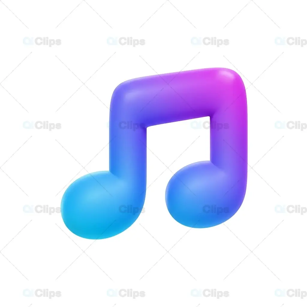 3D Gradient Music Note Icon