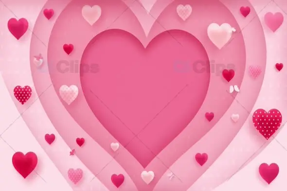 Romantic Pink Heart Layers Background Animation