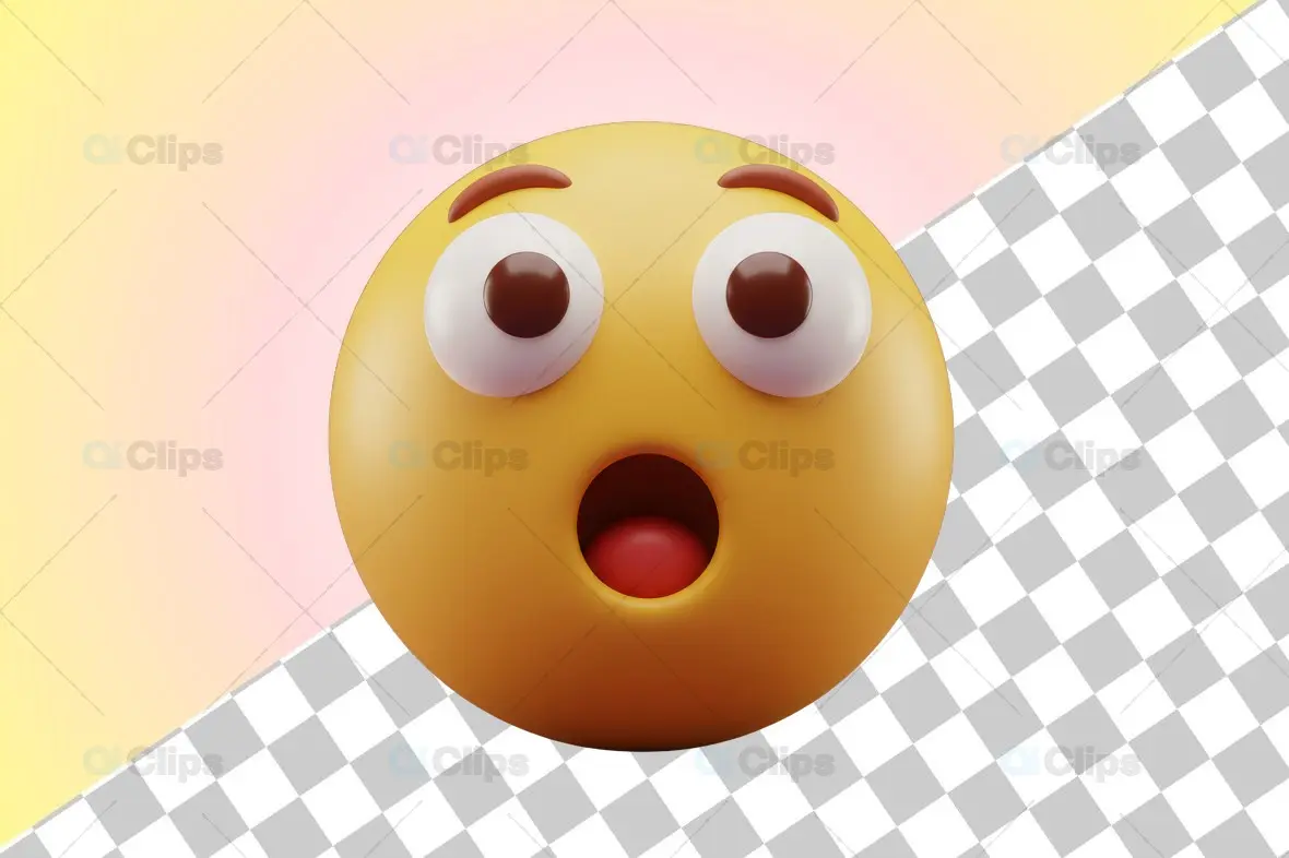 Wide-Eyed Surprised 3D Emoji