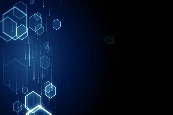 Futuristic Hexagon Digital Animation with Glowing Blue Lines