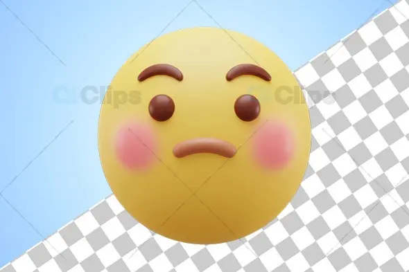 Shy Blushing 3D Emoji