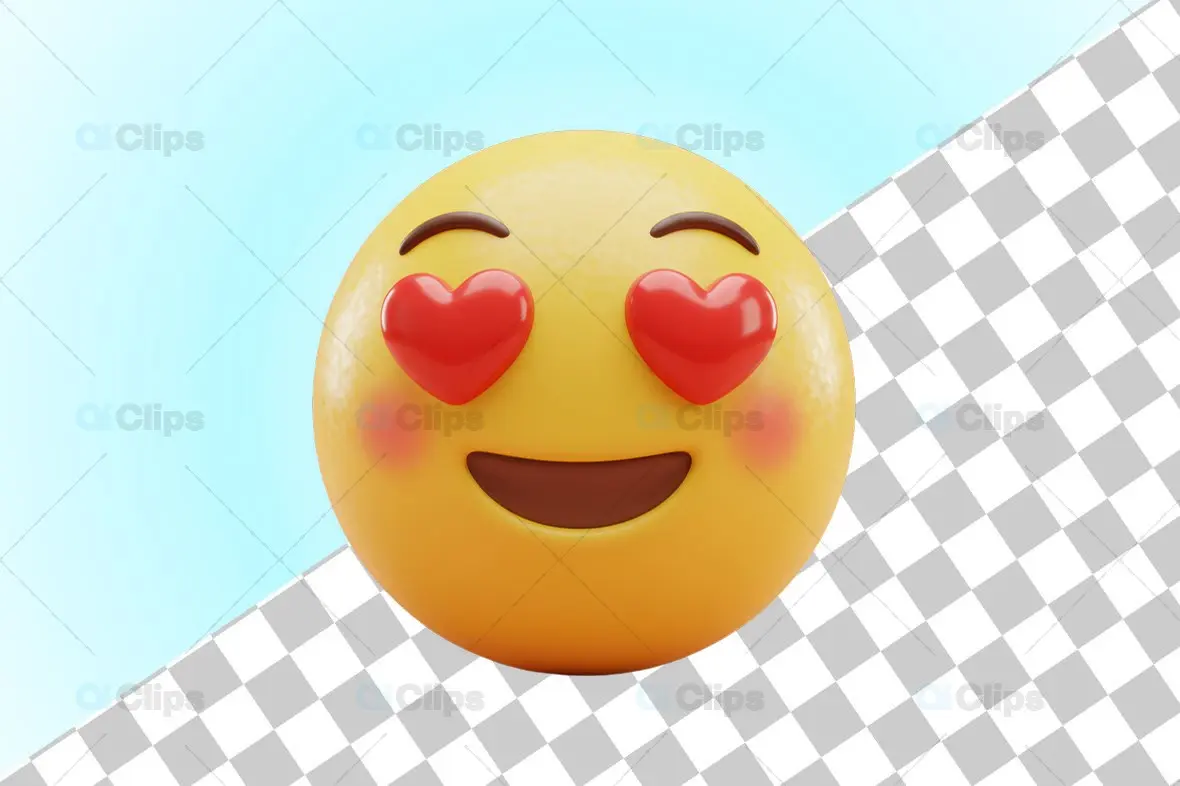 Smiling Heart Eyes 3D Emoji