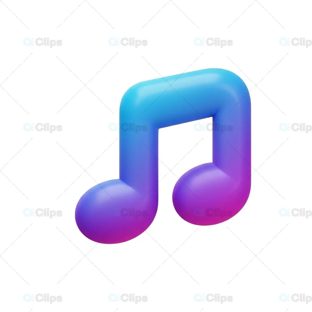 3D Music Note Gradient Icon