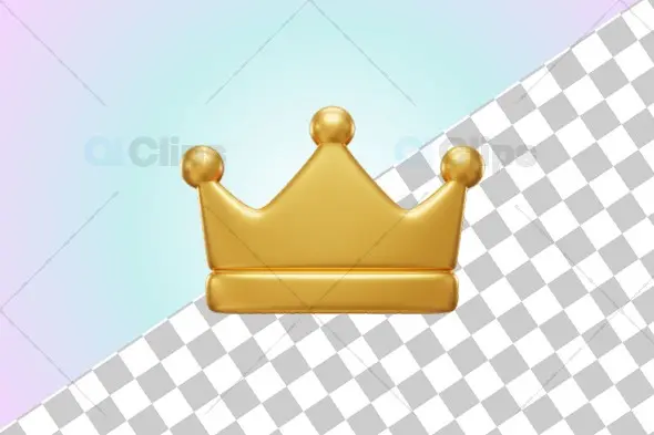 Golden 3D Crown Illustration