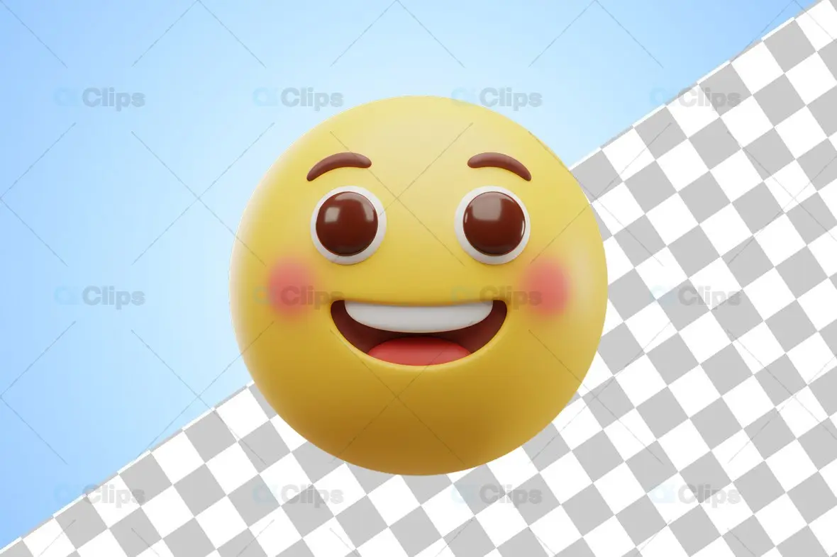 Cheerful Blush 3D Emoji