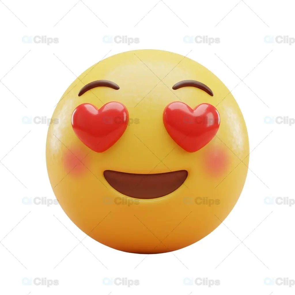 Smiling Heart Eyes 3D Emoji