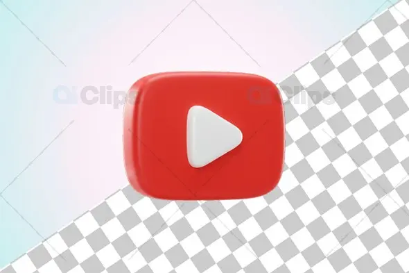 3D Play Button Icon