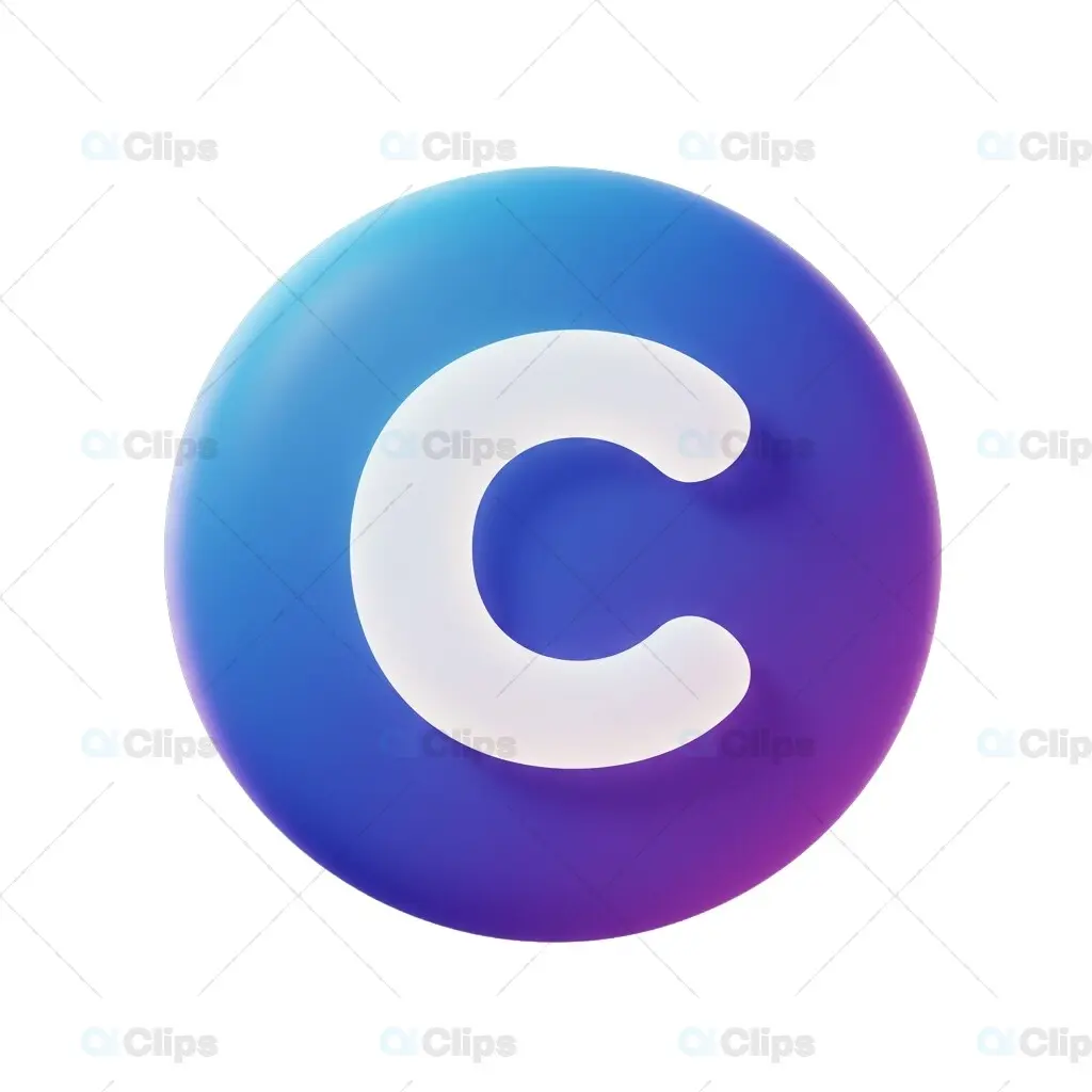 3D Gradient Circular "C" Icon