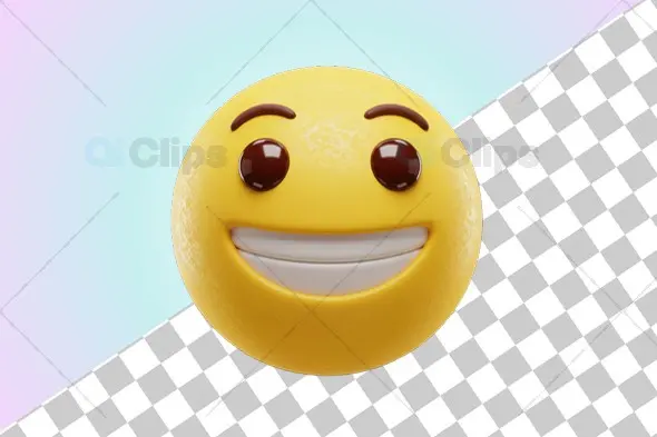Grinning 3D Emoji Design