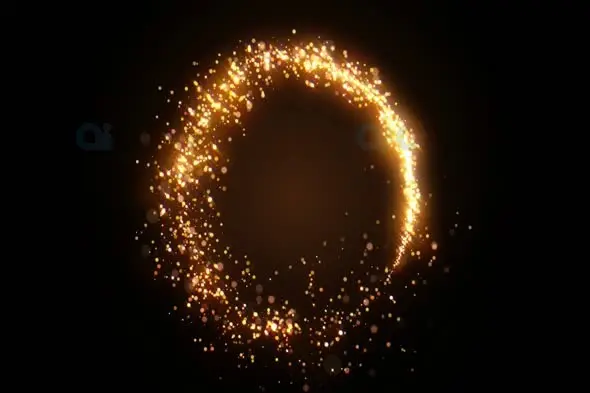 Golden Particle Ring Animation with Sparkling Effect