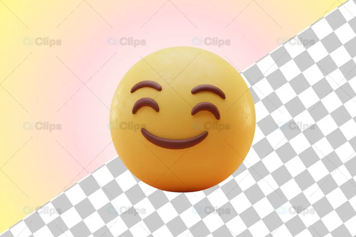 Smiling Relaxed Emoji 3D Model