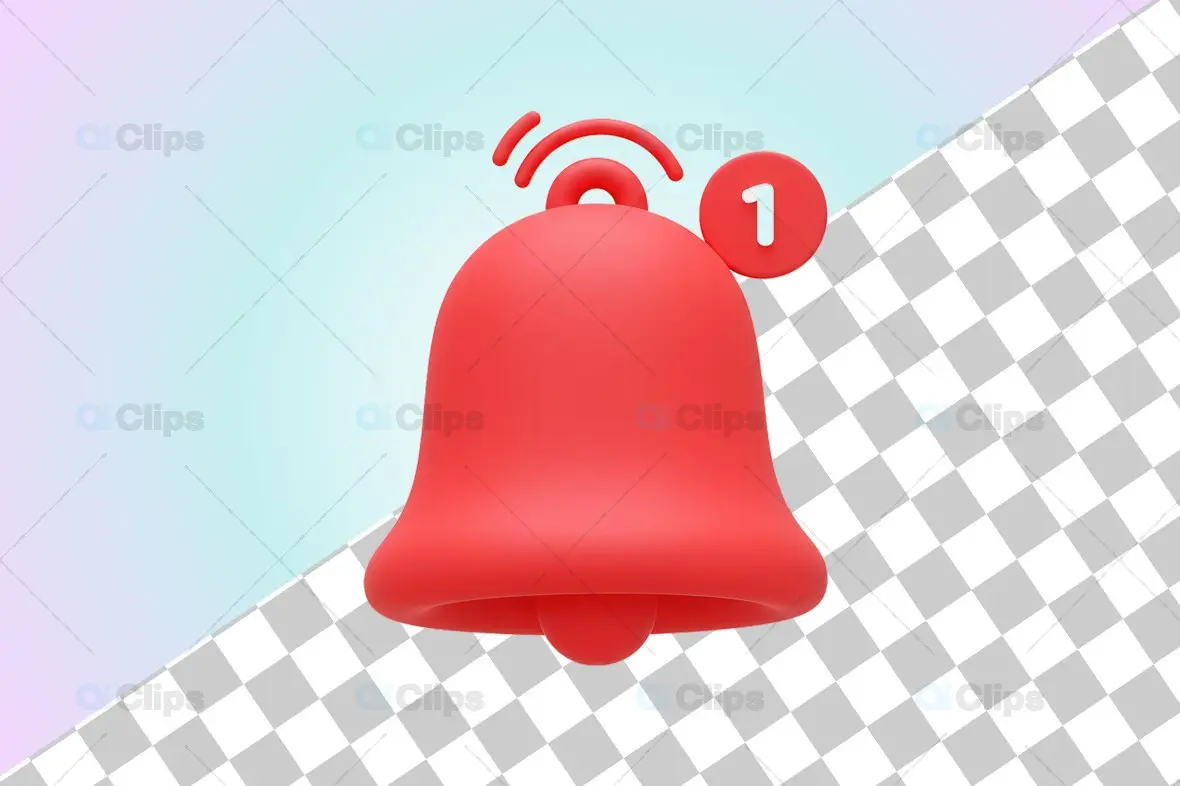 3D Red Notification Alert Icon