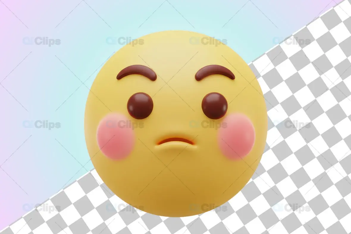 Blushing 3D Emoji