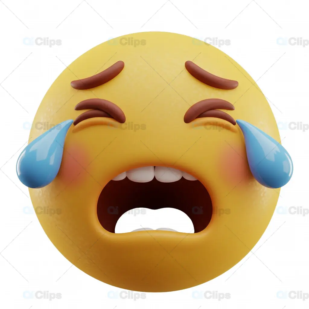 3D Crying Emoji with Emotional Tears