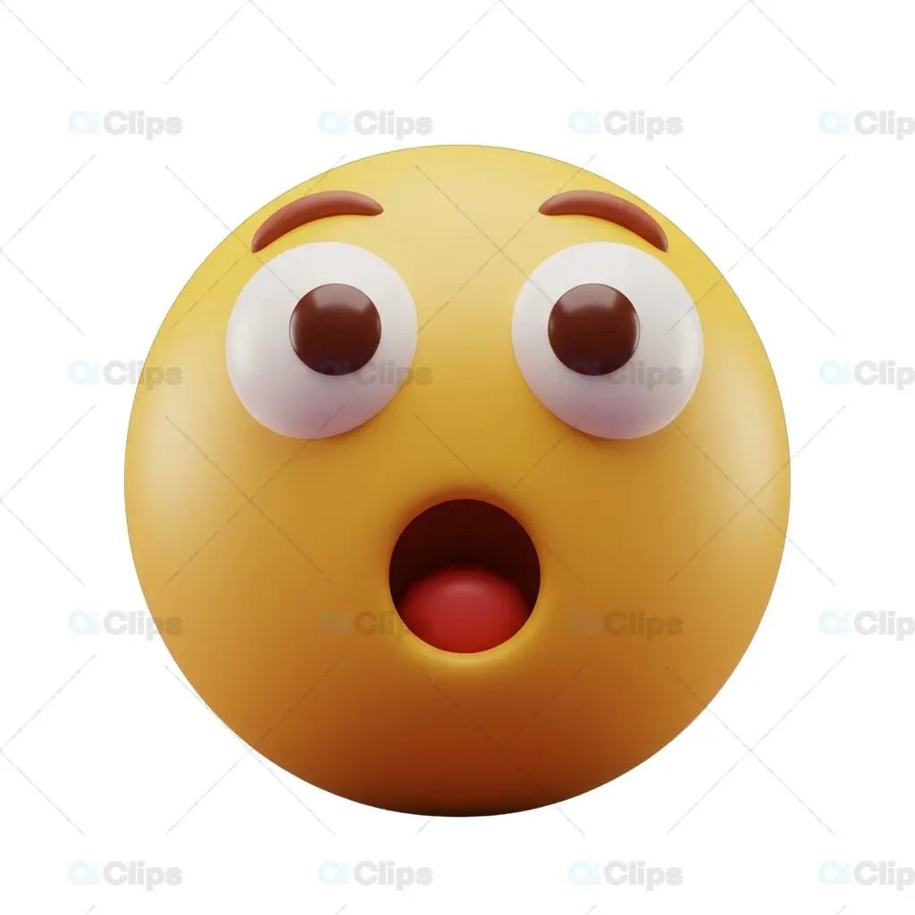 Wide-Eyed Surprised 3D Emoji