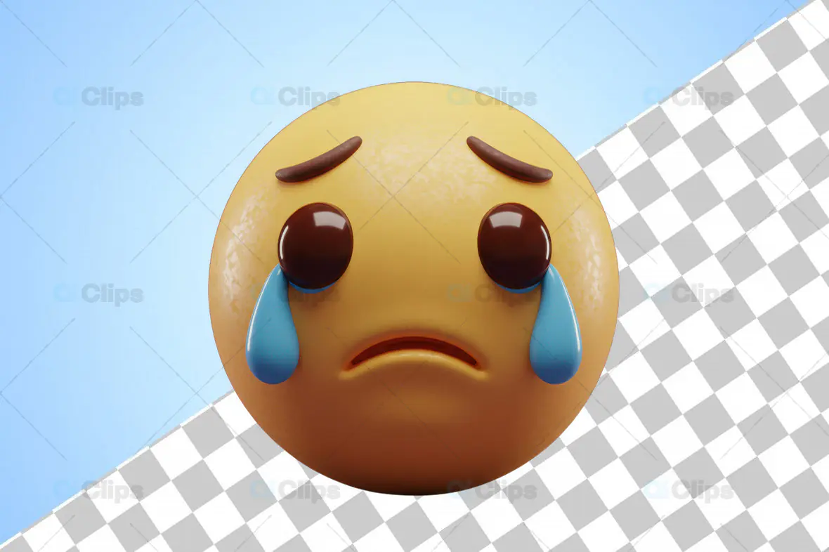 3D Crying Emoji PNG