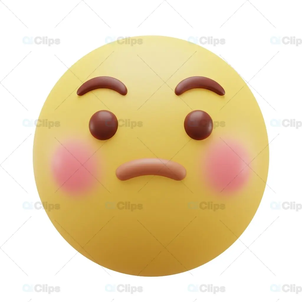 Shy Blushing 3D Emoji