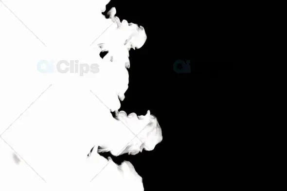 Dynamic Smoke Transition with White Smoke on Black Background