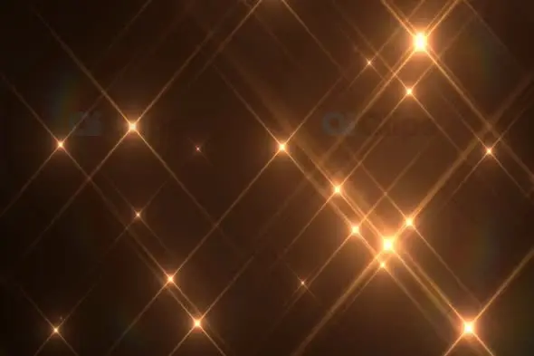 Golden Starburst Sparkles on Dark Background