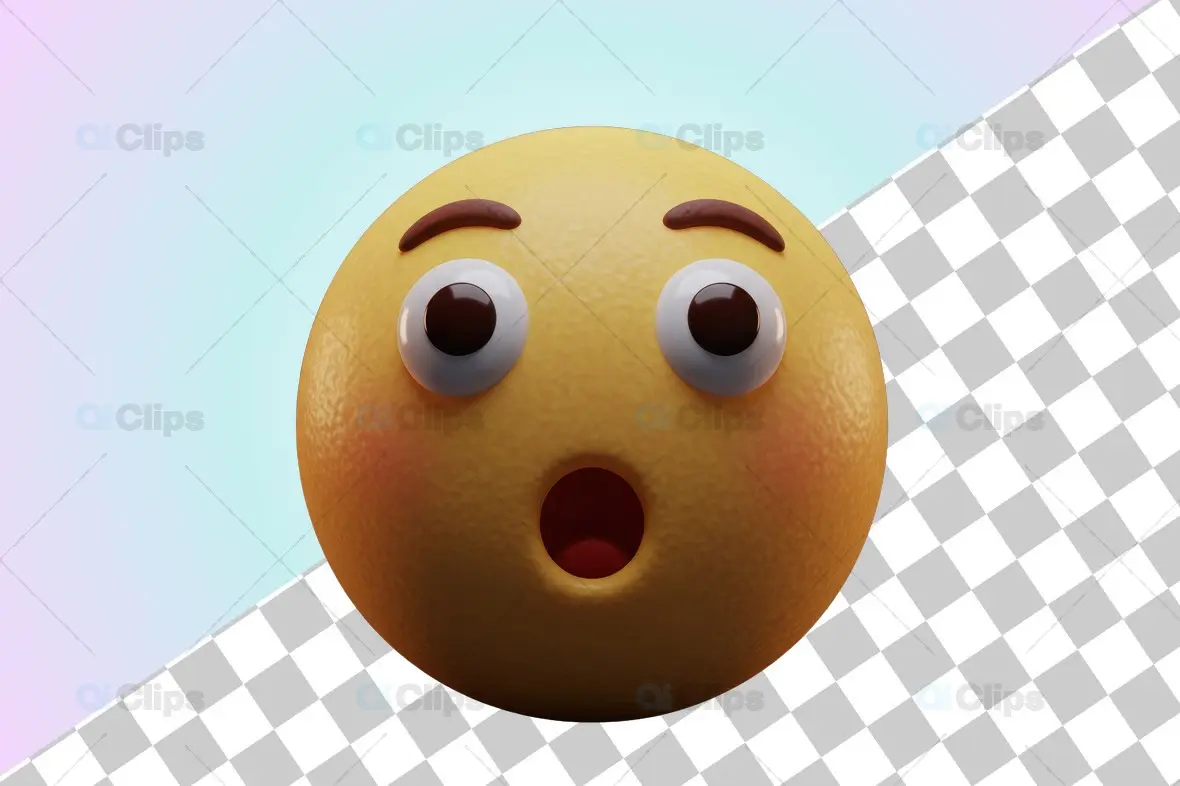 Surprised 3D Emoji Face