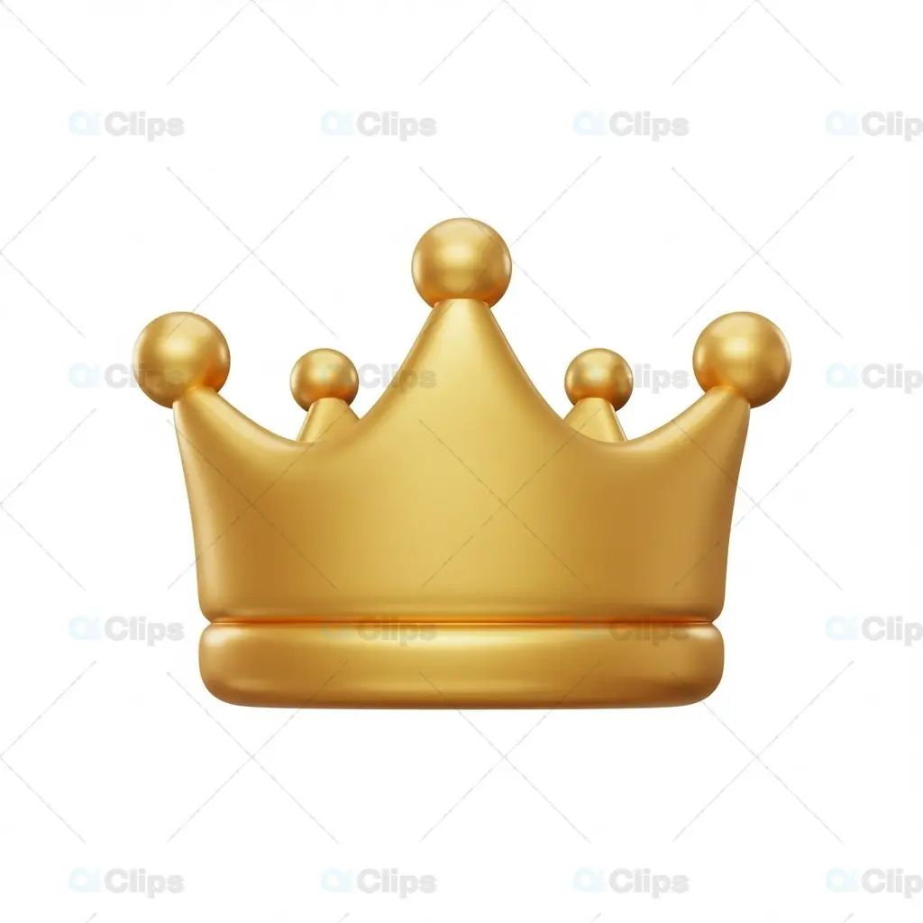 Elegant Golden 3D Crown Illustration