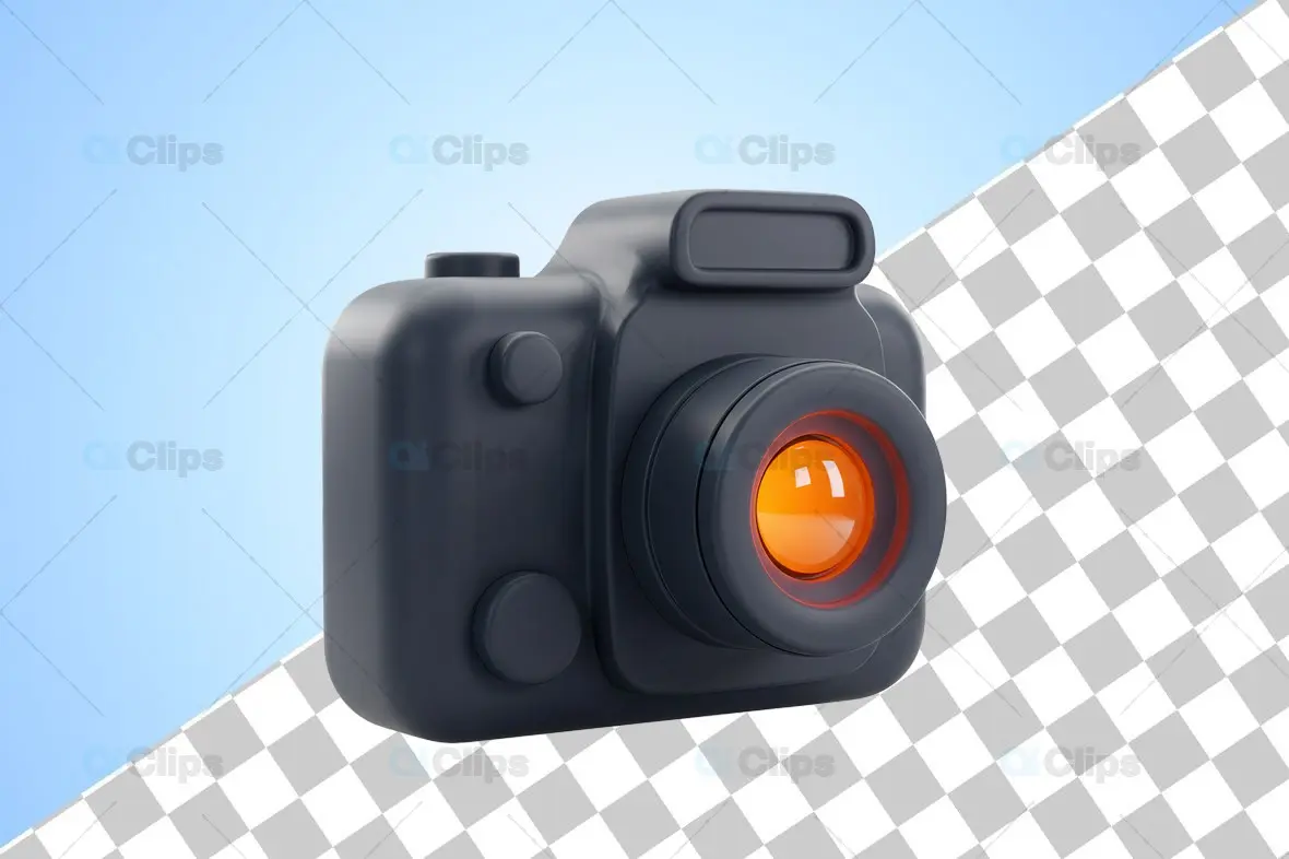 Modern 3D Camera Icon Illustration