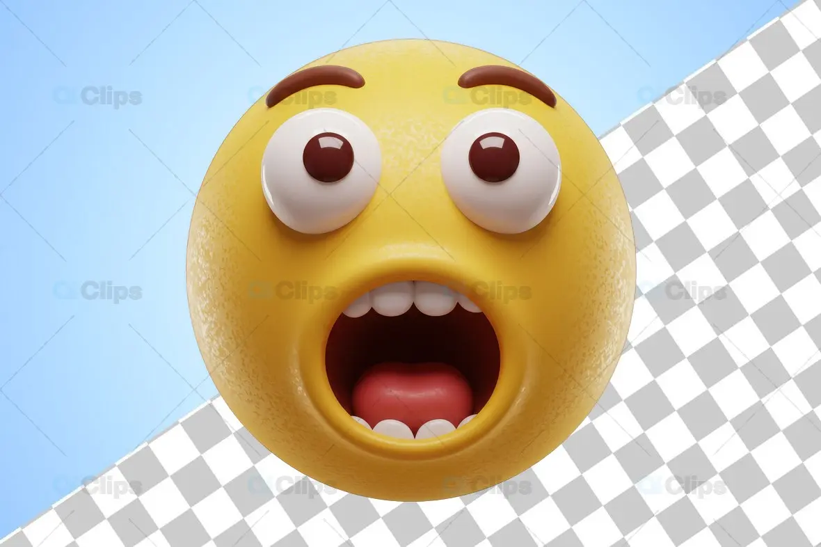 Shocked Expression 3D Emoji