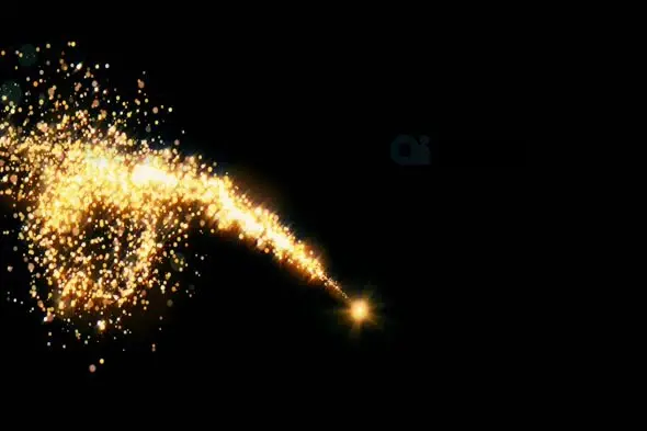 Golden Spark Trail Animation with Glittering Particles