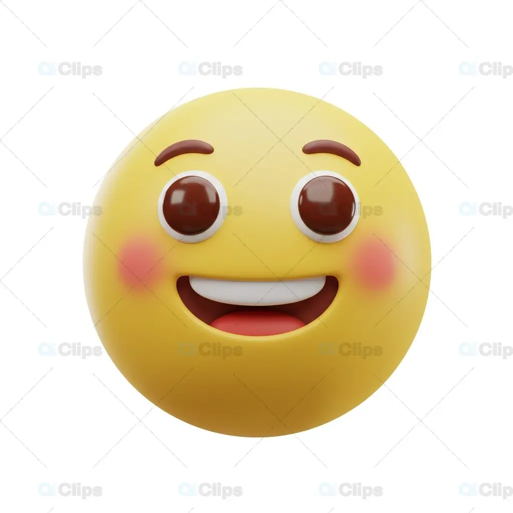 Cheerful Blush 3D Emoji