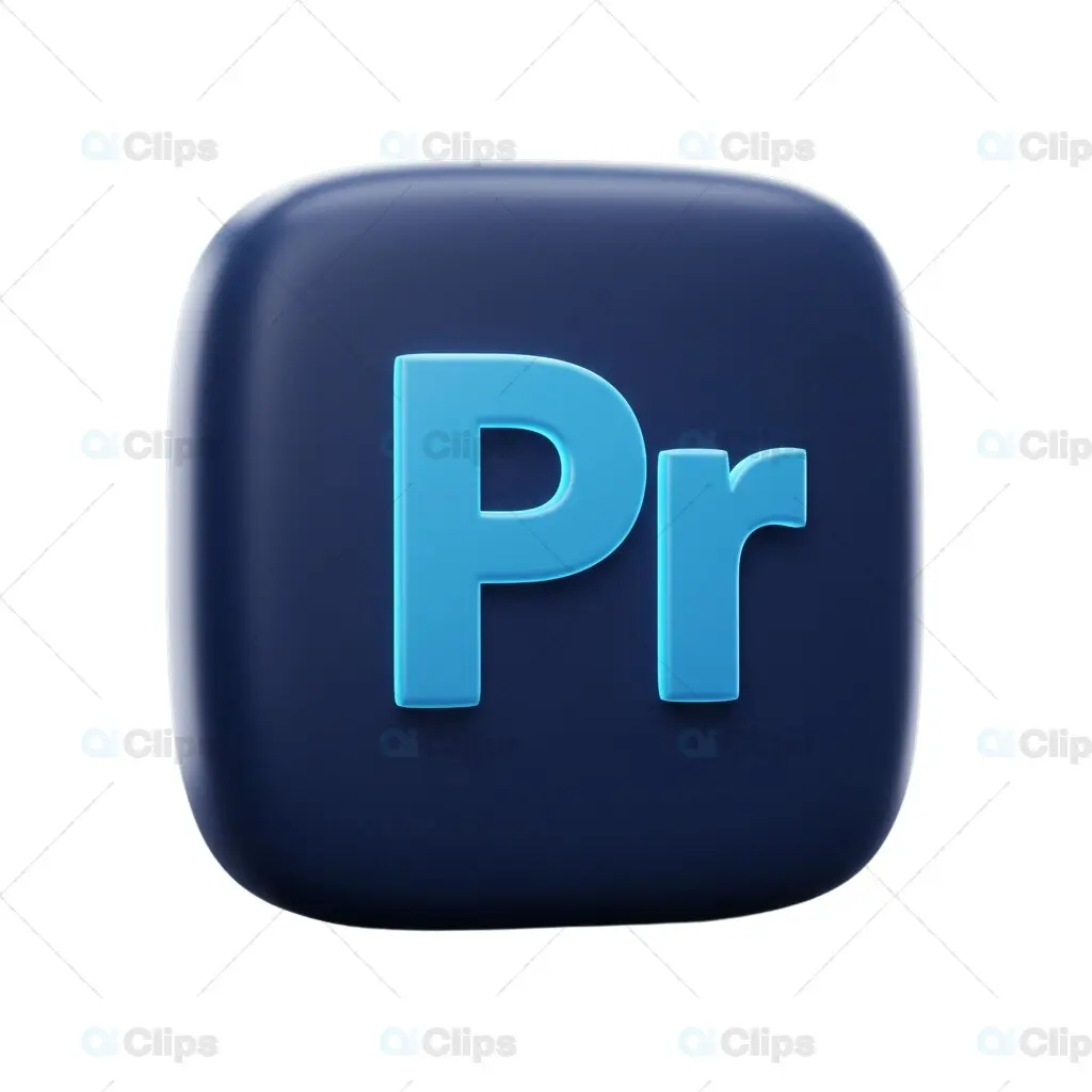 3D Premiere Pro Glossy Icon