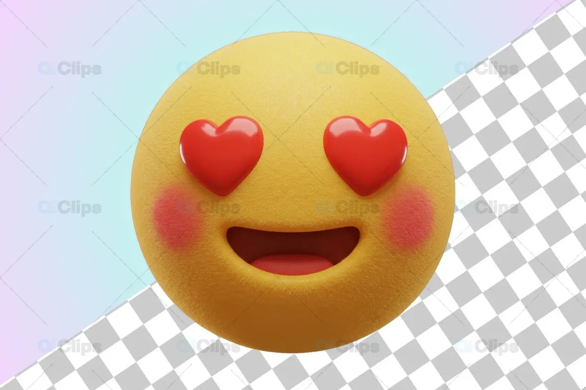 Love-Struck Heart Eyes 3D Emoji