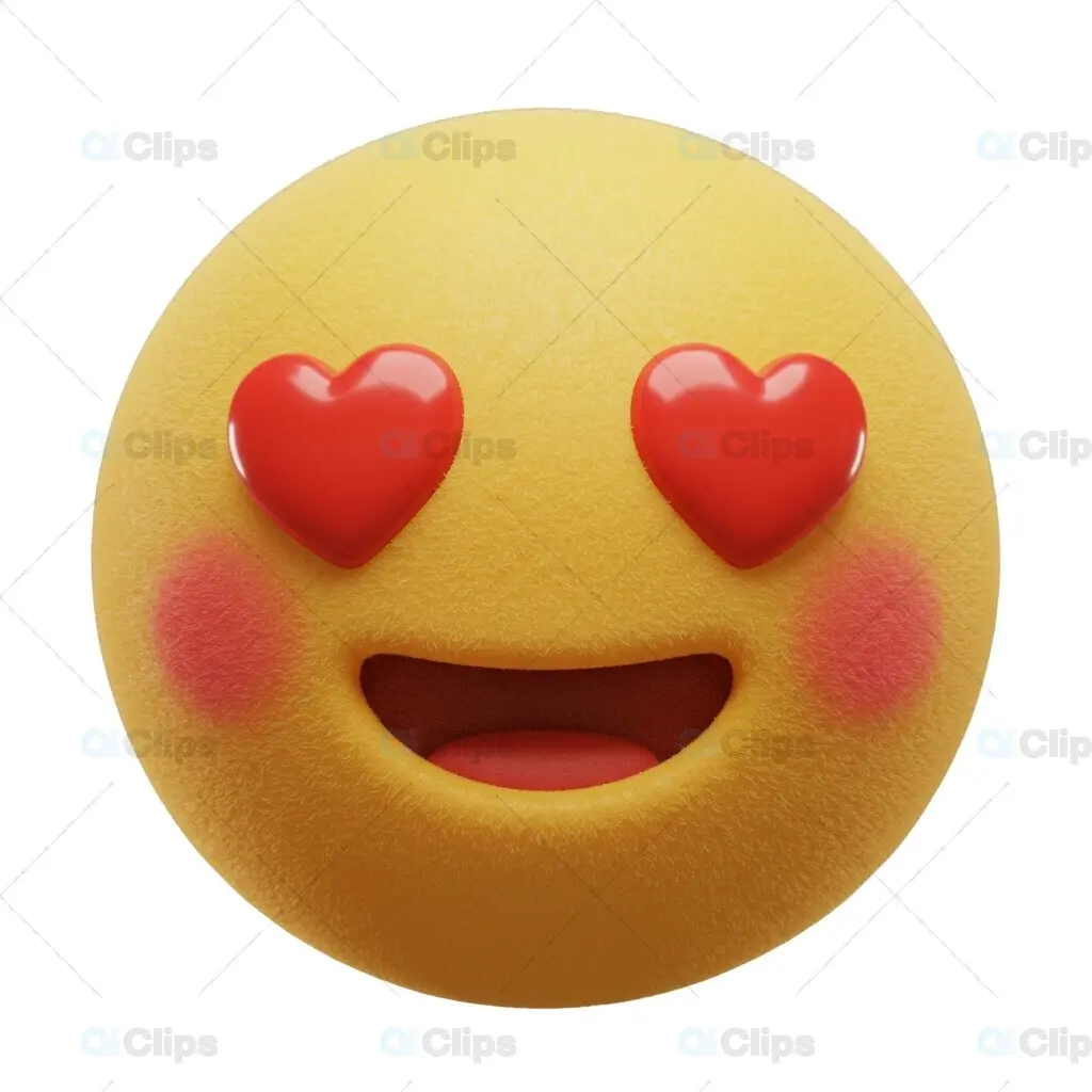 Love-Struck Heart Eyes 3D Emoji
