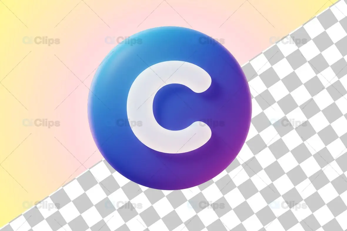 3D Gradient Circular "C" Icon