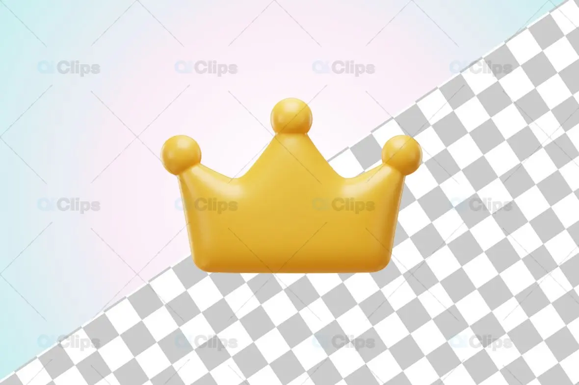 Yellow Minimalist 3D Crown Illustration