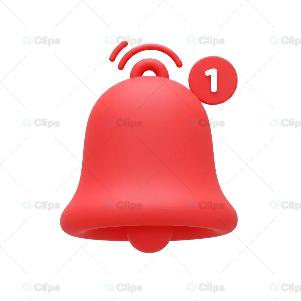 3D Red Notification Alert Icon