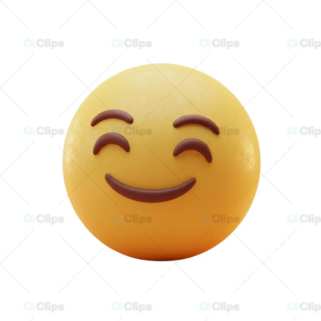 Smiling Relaxed Emoji 3D Model