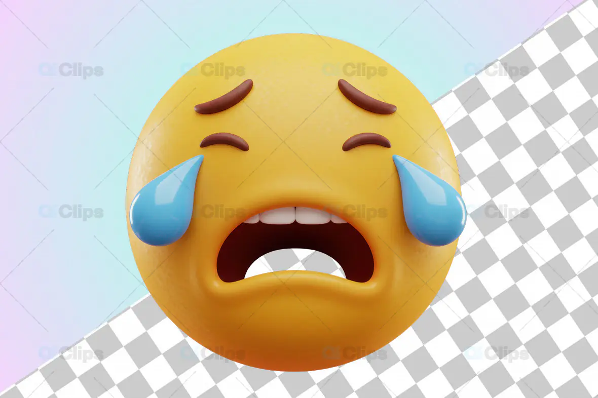 3D Sad Crying Face Emoji